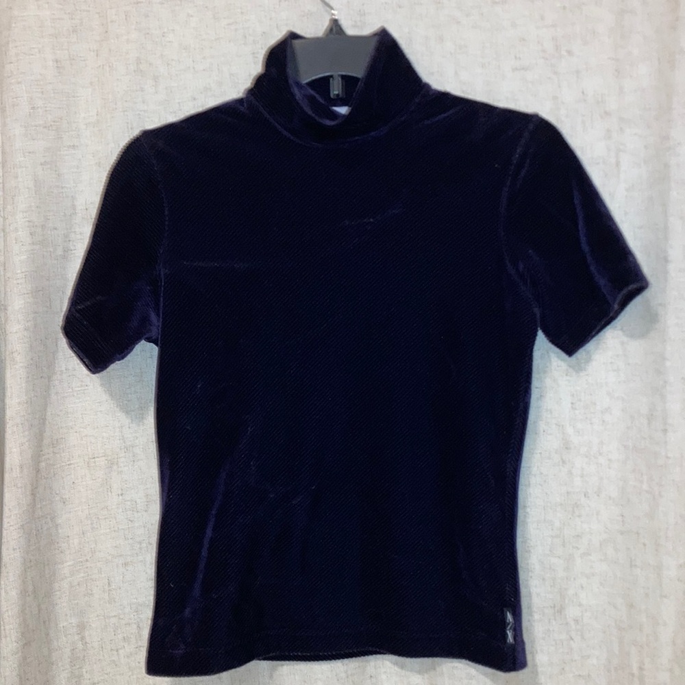 Armani Exchange, szS, velvet, ribbed, turtle-neck, purple